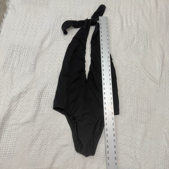 BCBGMaxazria Swim 10 deep plunge halter one piece swimsuit SW2 2989 - Picture 4 of 11